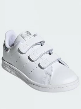 Image of Adidas Originals Stan Smith Childrens Trainers - White Sparkle
