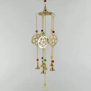 Image of Pentagram Brass Windchime 38cm
