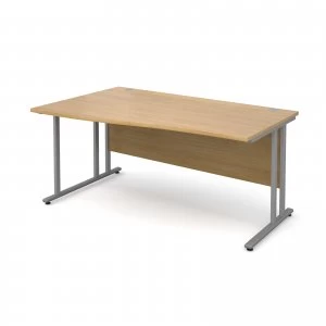 Image of Maestro 25 SL Left Hand Wave Desk 1600mm - Silver Cantilever Frame oa