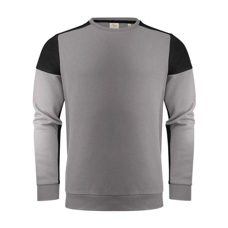 Image of Printer PRIME Mens Contrast Crew Neck Sweatshirt in Grey Size: XS Grey Male XS