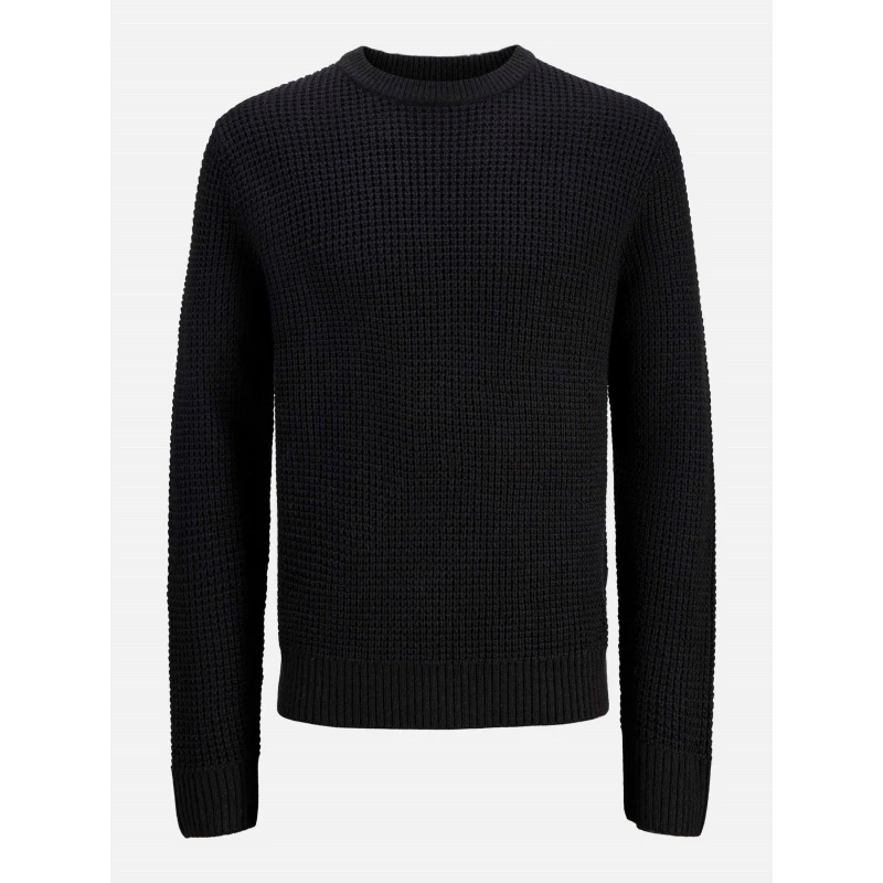 Image of Jack and Jones Mens Knitted Crew Neck Jumper Black male 2XL
