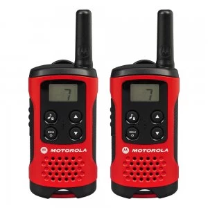 Image of Motorola Talker T40 2 Way Walkie Talkie Radio - Black/Red Pack of 2