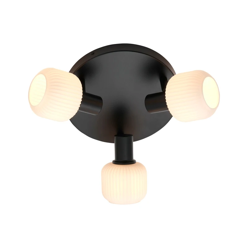 Image of Nordlux Milford Indoor Ceiling Light Black Glass E14 Adjustable Heads - Mains Powered, IP20 Black Unisex