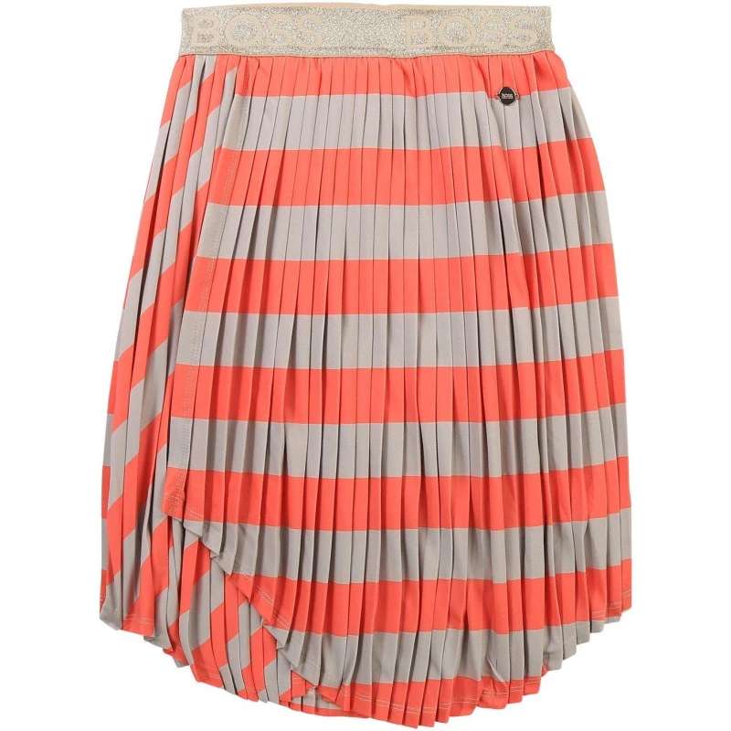 Image of Boss Striped pleated skirt - Multi Multi 14cm