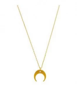 Image of Accessorize Sparkle Star Set Horn Pendant Necklace - Gold