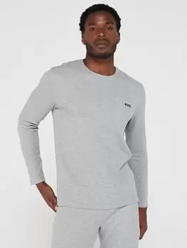 Image of BOSS Bodywear Waffle Long Sleeve Lounge Top, Black, Size S, Men