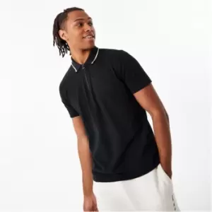 Image of Slazenger ft. Aitch Half Zip Tipped Polo - Black