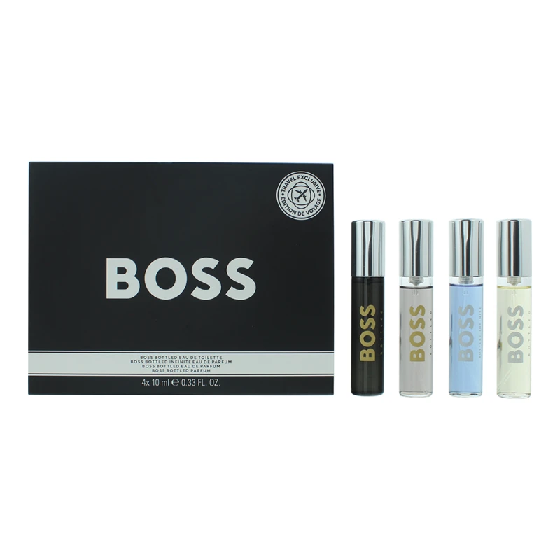 Image of Hugo Boss Bottled 4 Piece Gift Set: Eau de Parfum 10ml - Eau de Toilette 10ml - Parfum 10ml - Infinite Eau de Parfum 10ml
