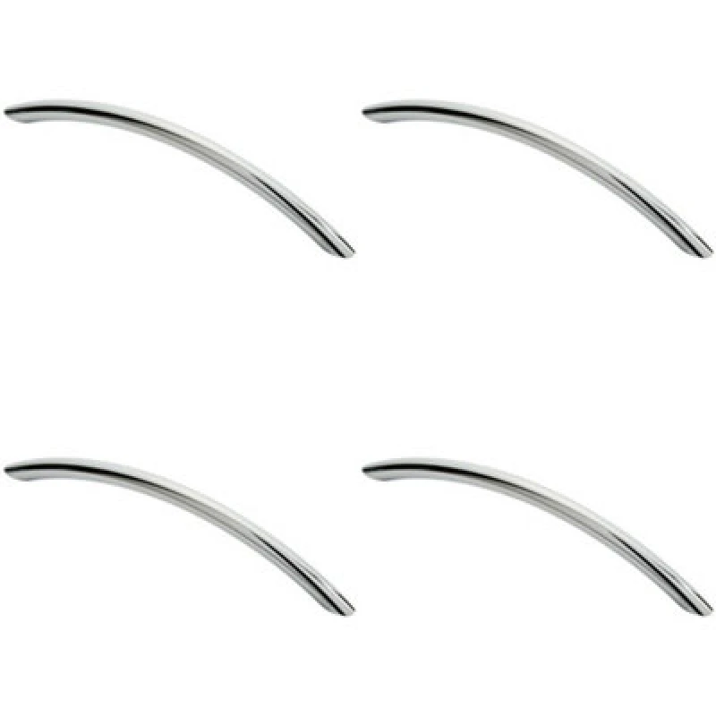Image of Loops 4x Curved Bow Cabinet Pull Handle 190 x 10mm 160mm Fixing Centres Chrome Multi unisex