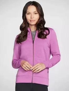 Image of Skechers The Hoodless Hoodie Zip Through Jacket, Violet Size XL Women