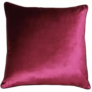Image of Riva Paoletti Luxe Velvet Cushion Cover (55 x 55cm) (Cranberry)