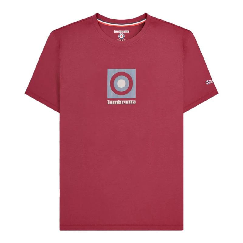Image of Lambretta Lambretta Men Box Logo T-Shirt in Burgundy Size: Small Burgundy S Male 5063852162222