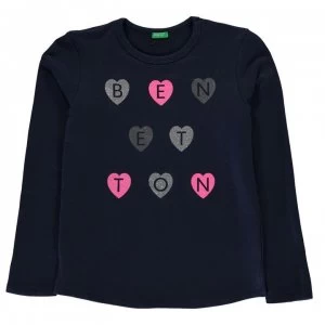 Image of Benetton Benetton Heart Sweat Sweater - 13C Navy