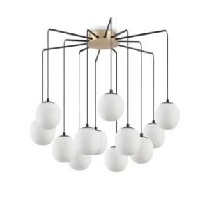 Image of Rhapsody Indoor Cluster Ceiling Pendant Lamp 12 Lights Black, G9