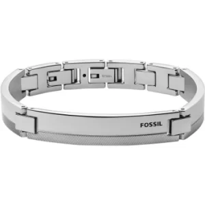 Image of Mens Fossil Chevron Stainless Steel Station Bracelet