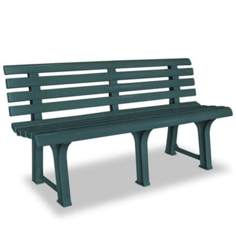 Image of vidaXL Garden Bench 145.5x49x74cm Plastic Green Outdoor Patio Seat Furniture