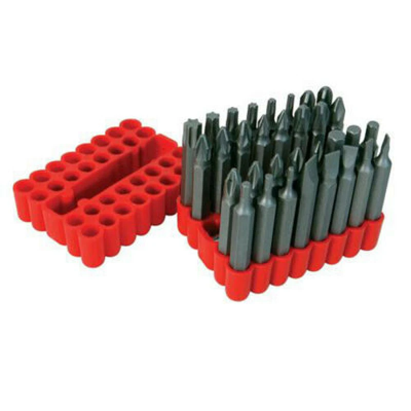 Image of Loops 33 Piece Screwdriver Bit Set 50mm Chrome Vanadium Kit Phillips Pozzi Torx Multi