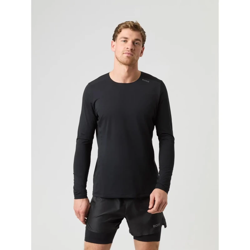 Image of Long sleeve T-Shirt Bjorn Borg Feather Noir Male 2XL