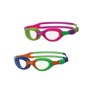 Image of Zoggs Kids Little Super Seal Goggles Blue/Orange/Green/Clear Kids