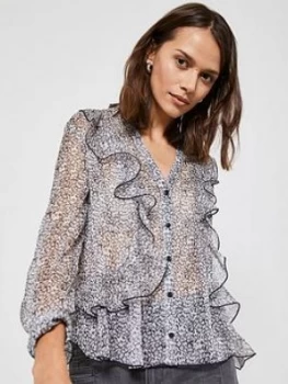 Image of Mint Velvet Floral Ditsy Button Through Ruffle Blouse - Multi