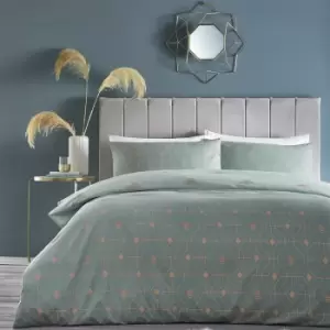 Image of Bee Deco Geometric Duvet Cover Set Eau de Nil