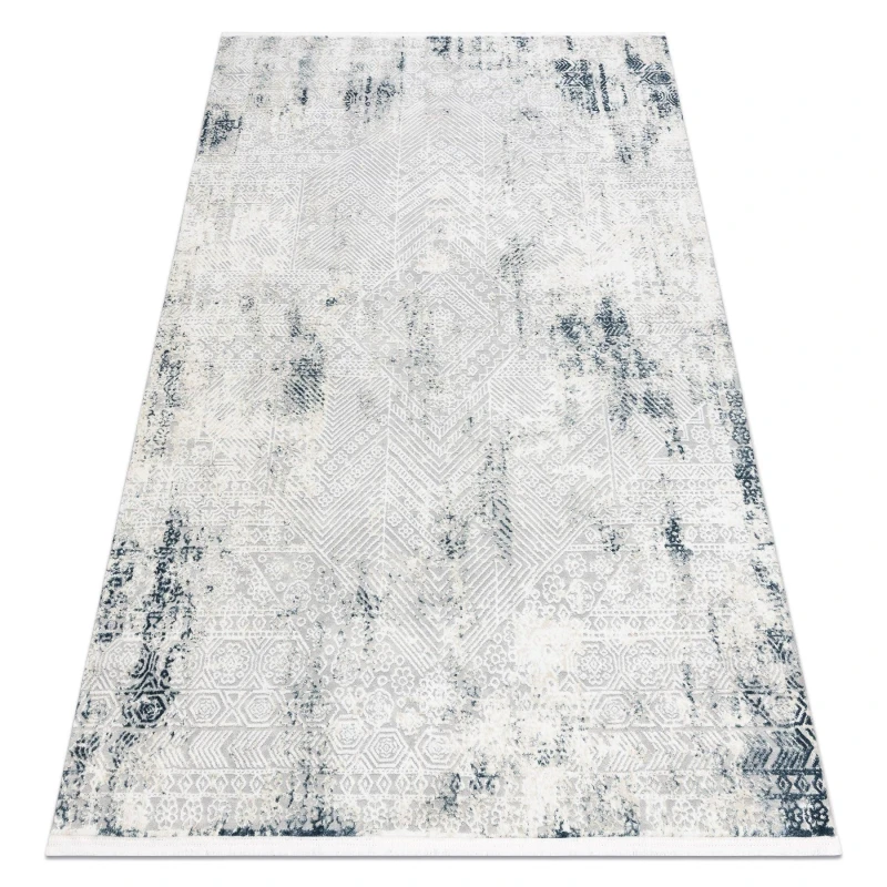 Image of RugsX Modern Carpet Duke 51558 Cream / Blue - Geometric Vintage Structured, 120X170 Cm
