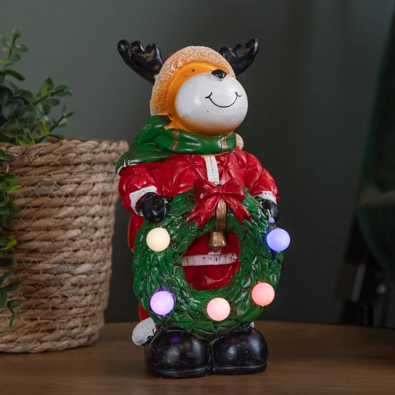 Image of 25cm Light up Rudy Rudolph Christmas Hand Painted Decoration with LEDs