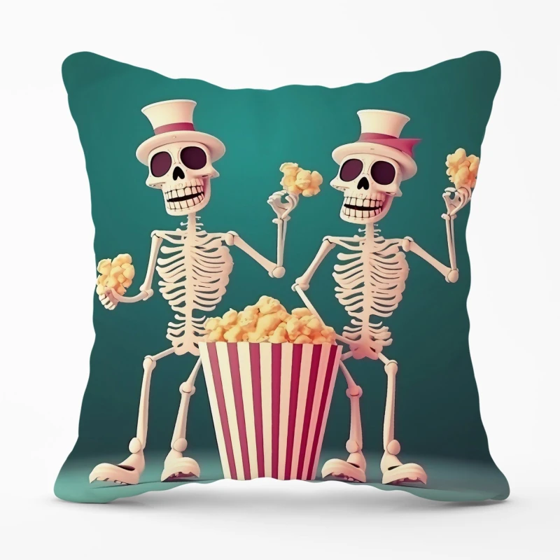 Image of Warren Reed - Designer Skeletons With Popcorn Cushions Size: 33cm x 48cm Multicolor Unisex 33cm x 48 cm