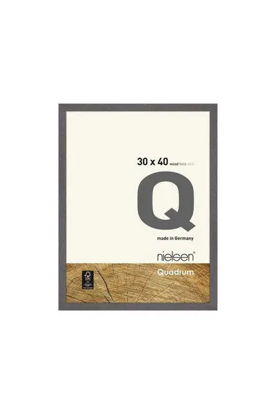 Image of Nielsen Quadrum 30 x 40cm Wooden Picture Frame With Protective Glass Front Mid Grey
