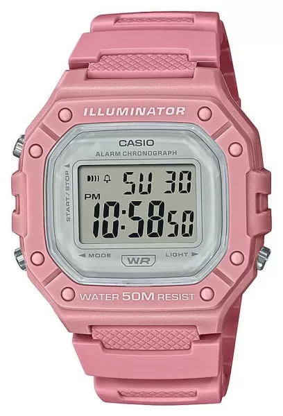 Image of Casio W-218HC-4AVEF Collection Pink Resin Digital Watch