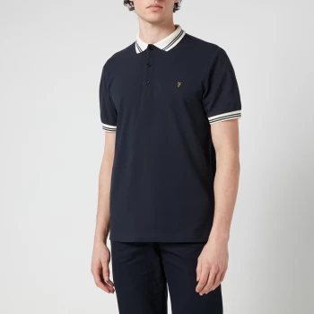 Image of Farah Mens Stanton Polo Shirt - True Navy - S
