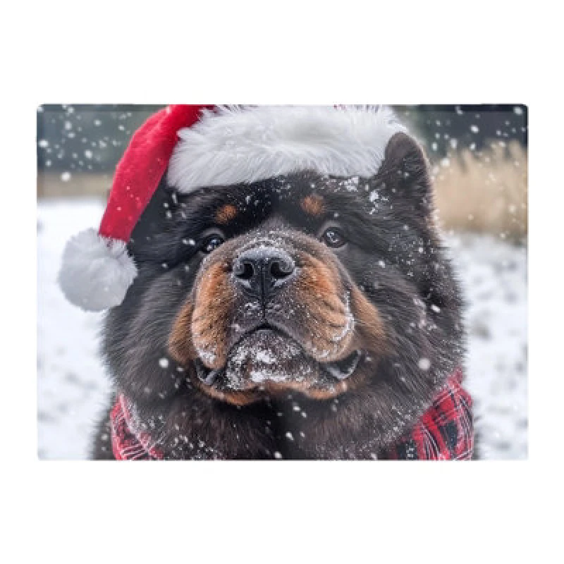 Image of Warren Reed Designer Christmas Chow Glass Chopping Board