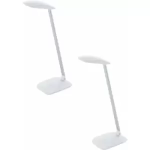 Image of 2 PACK Table Desk Lamp Colour White Touch On/Off Dimming Bulb LED 4.5W Included
