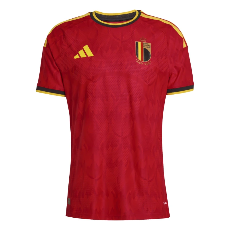 Image of adidas Belgium Authentic Home Shirt World Cup 2026 Mens Red/Gold male L