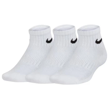 Image of Nike Performance Cushion Quarter Socks Junior - White/Black