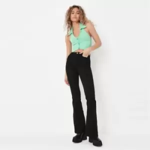Image of Missguided Tall Lawless Flare Jean - Black