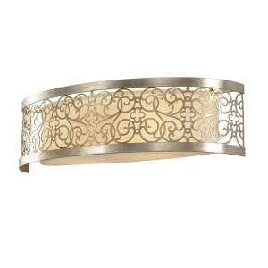 Image of 2 Light Indoor Wall Light Silver Leaf, E27