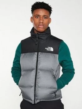 Image of The North Face Mens 1996 Retro Nuptse Gilet - Medium Grey Heather, Size 2XL, Men