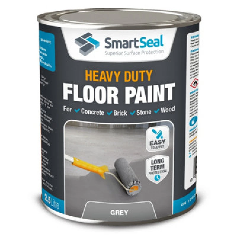 Image of Heavy Duty Floor Paint, Grey, Premium Protection For High Traffic Areas, Anti Slip Finish, Concrete Brick, Stone And Wood, 5L