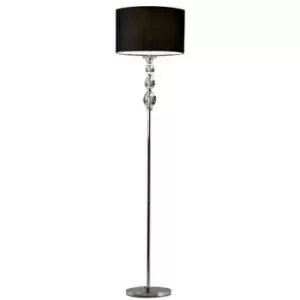 Image of Zumaline Lighting - Zumaline Rea Floor Lamp with Shade, Black, 1x E27