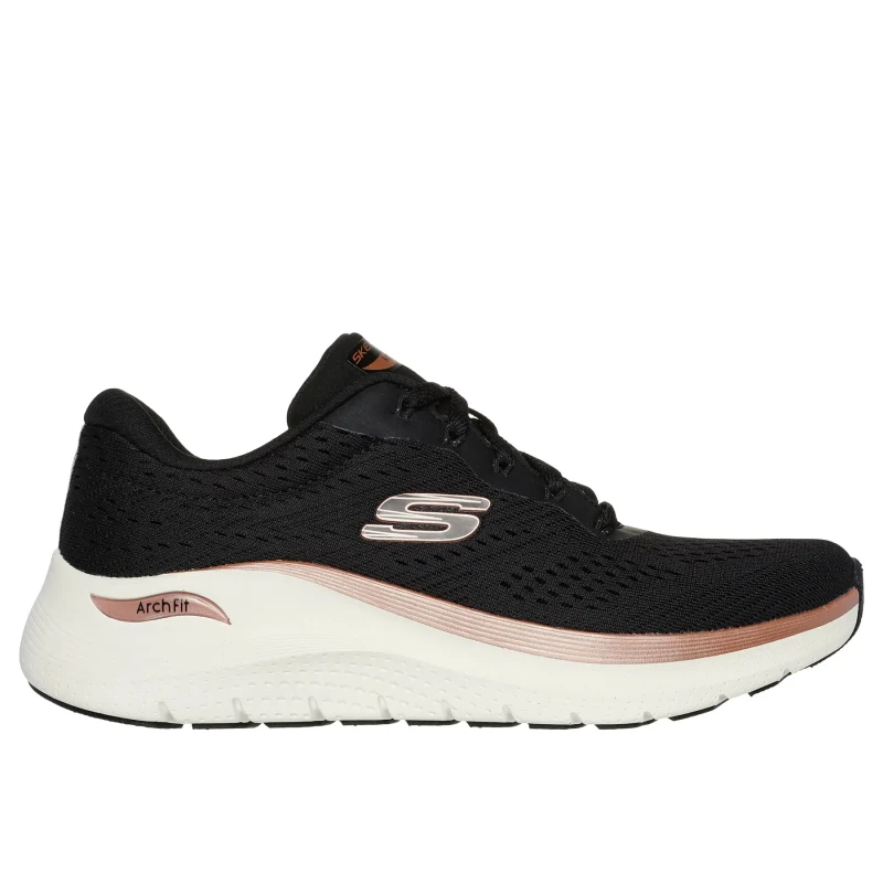 Image of Skechers Arch Fit Engineered Mesh Lace-Up W/ Air-Cooled Mf - Black Size 3, Women Black VX1E9 Female 3