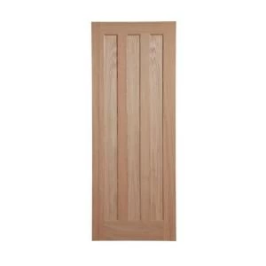 Image of Vertical 3 panel Oak veneer Internal Door H1981mm W686mm