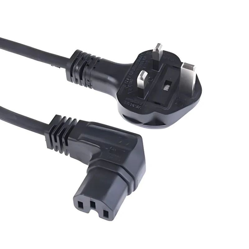 Image of FDL 2M UK MAINS CABLE - UK PLUG TO RIGHT ANGLED C15 (HOT) SOCKET