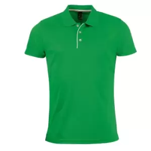 Image of SOLS Mens Performer Short Sleeve Pique Polo Shirt (M) (Kelly Green)