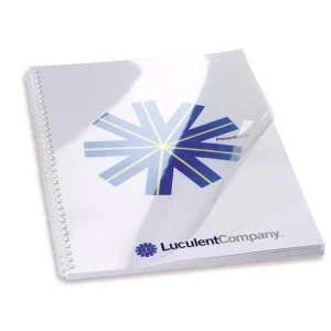Image of GBC HiClear A4 200 Micron PVC Binding Covers Clear Transparent 2 x Pack of 50