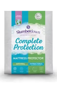 Image of Slumberdown Complete Protection Anti Viral Mattress Protector - Size: Double - White