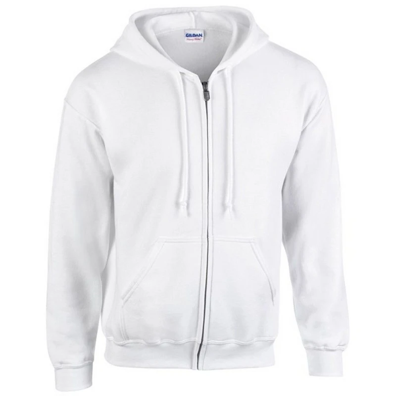 Image of Gildan Mens Heavy Blend Full Zip Hoodie in White Size: Small White Male S