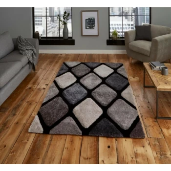 Image of Noble House 9247 Black Grey 120cm x 170cm Rectangle - Grey and Black