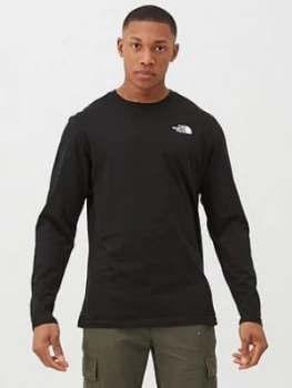 Image of The North Face Long Sleeve Red Box T-Shirt - Black/Red