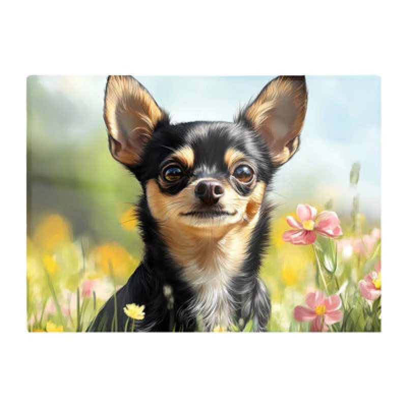Image of Warren Reed Designer Chihuahua Enjoying A Summer Meadow Chopping Board